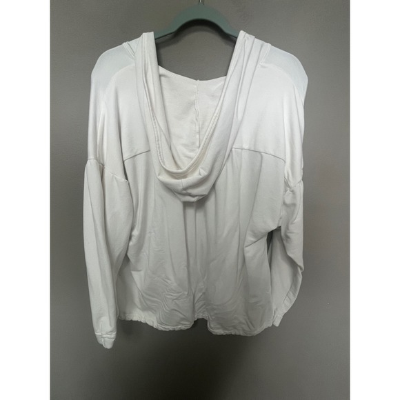Grey State White V Neck Long Sleeve Drawstring Hem Hoodie Top Size 3XL - Picture 5 of 8